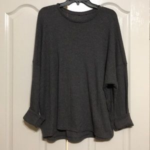 Off shoulder tunic sweater